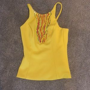 Yellow beaded top